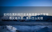 如何在黑料网历史未解悬案中方案推荐实用手册，黑料怎么处理