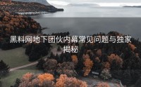 黑料网地下团伙内幕常见问题与独家揭秘