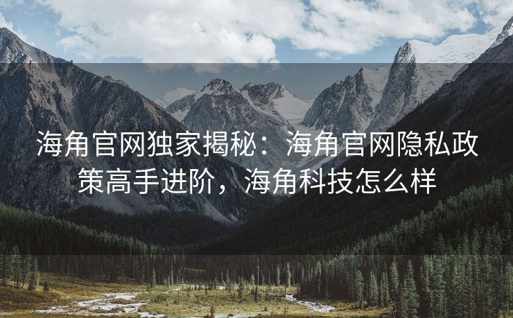 海角官网独家揭秘:海角官网隐私政策高手进阶,海角科技怎么样 海角官网独家揭秘:海角官网隐私政策高手进阶,海角科技怎么样