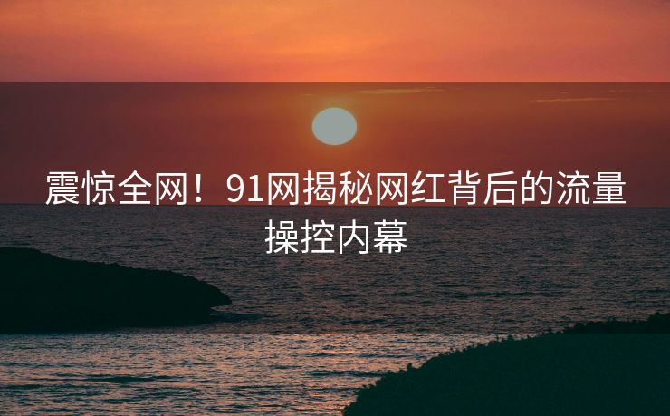 震惊全网！91网揭秘网红背后的流量操控内幕